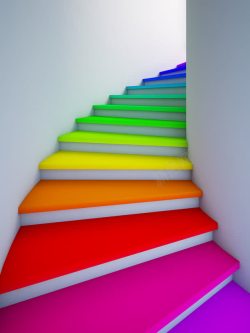 彩色楼梯油漆色彩元素高清图片