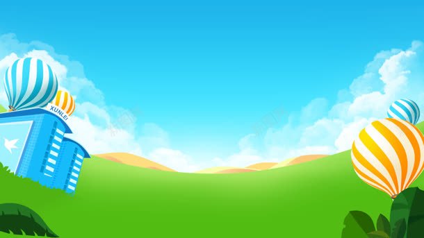 手绘简单画热气球jpg设计背景_88icon https://88icon.com 热气球 简单