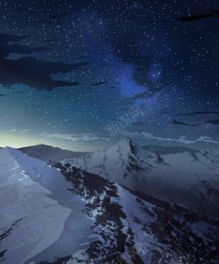银河星空雪山合成摄影效果摄影图片
