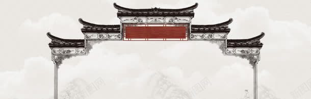中国风古典茶道banner背景jpg设计背景_88icon https://88icon.com 中国风 拱门 水墨画 茶叶海报 行业网站