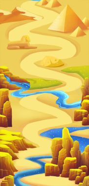黄色卡通游戏河流背景