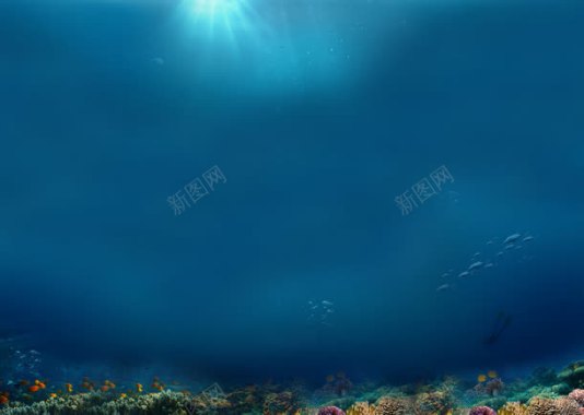 海底世界蓝色海洋背景