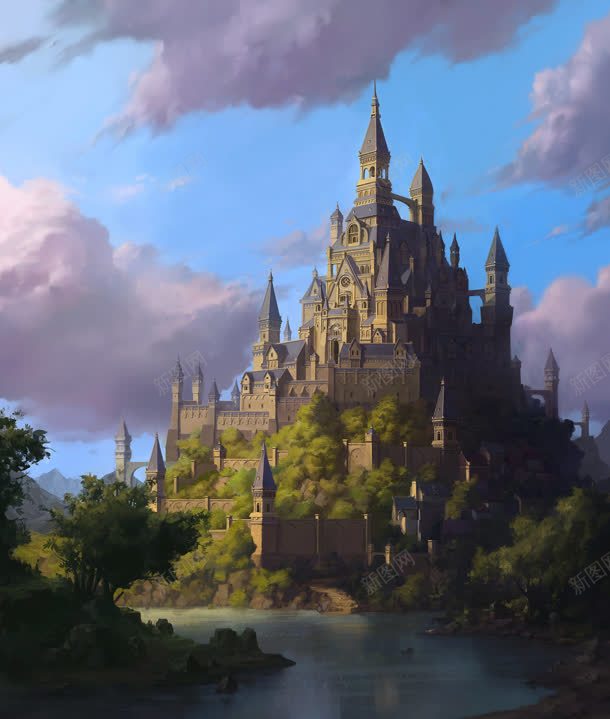 彩绘欧式城堡建筑合成jpg设计背景_88icon https://88icon.com 合成 城堡 建筑 彩绘 欧式