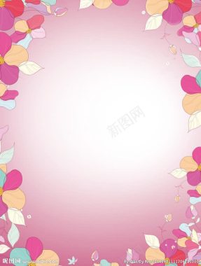 粉色花瓣唯美边框背景