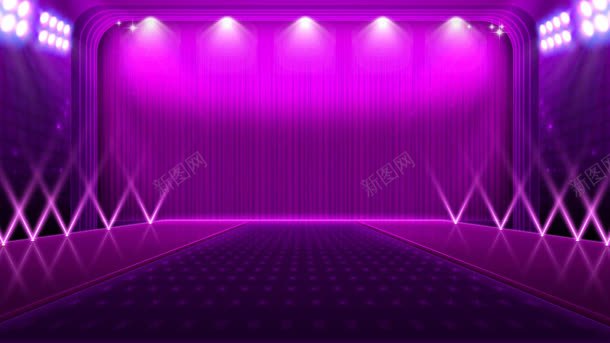 紫色舞台海报背景背景
