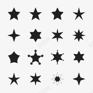 黑色背景喜欢各式各样的星星图标图标