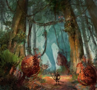 魔幻森林猎人海报背景背景
