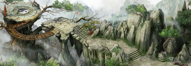 绿色悬崖台阶游戏截图背景