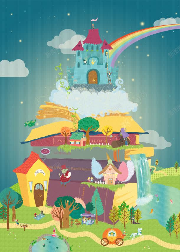 卡通彩色城堡城市海报背景jpg设计背景_88icon https://88icon.com 卡通 城堡 城市 彩色 海报 背景