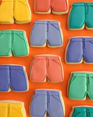 彩虹颜色裤子模型饼干背景