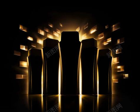金色立体瓶子阴影海报背景背景