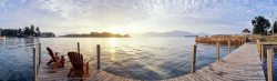 美国纽约美国纽约乔治湖的早晨背景图高清图片