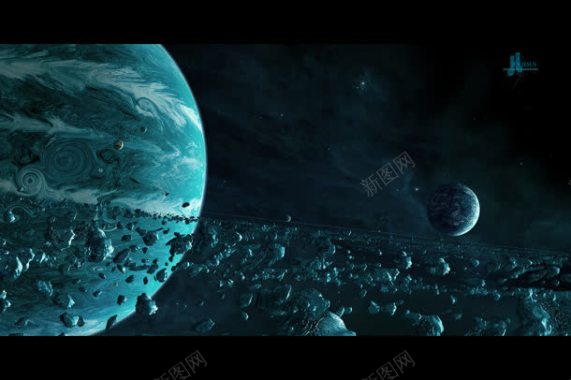 宇宙星球小行星带海报背景背景