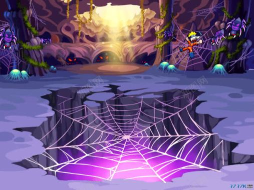 创意元素蜘蛛网紫色光效游戏场景背景