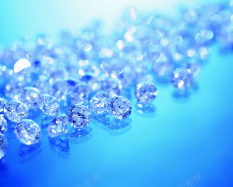 蓝色透明奢华钻石背景