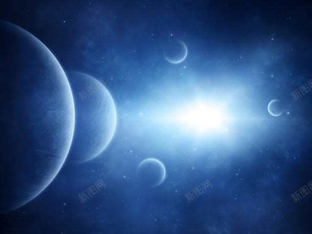 蓝底星空星球海报背景jpg设计背景_88icon https://88icon.com 星球 星空 海报 背景