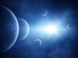 蓝底海报背景蓝底星空星球海报背景高清图片