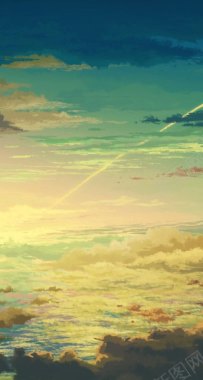 手绘梦想里面的景色背景