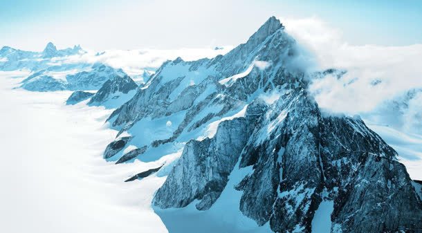 雪山格陵山脉岩石风景背景