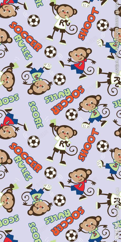 手绘卡通足球猴子jpg设计背景_88icon https://88icon.com 卡通 猴子 足球