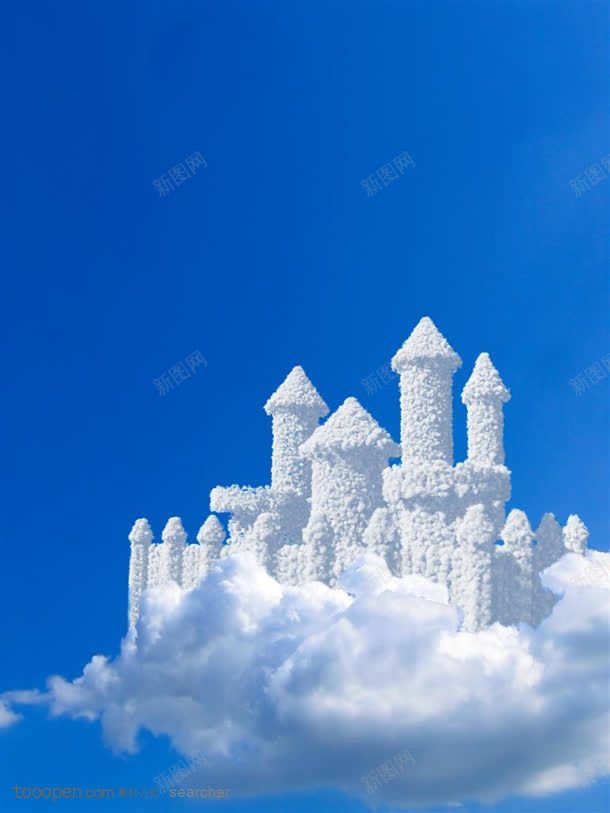 蓝天背景下的云拼成的欧洲城堡jpg设计背景_88icon https://88icon.com 城堡 欧洲 背景 蓝天