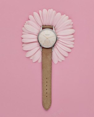 粉色菊花手表海报背景背景