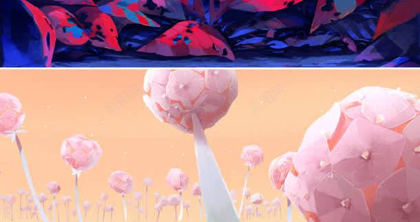 手绘卡通植物风景jpg设计背景_88icon https://88icon.com 卡通 植物 风景