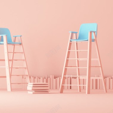 粉色高脚凳书籍海报背景背景