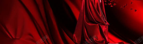 红色丝绸质感红酒背景banner背景