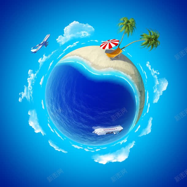 手绘卡通地球上的岛屿jpg设计背景_88icon https://88icon.com 卡通 地球 小岛屿 岛屿