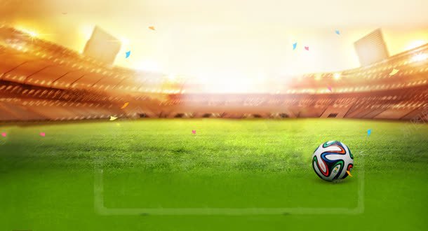 黄昏足球场足球海报背景欧洲杯背景