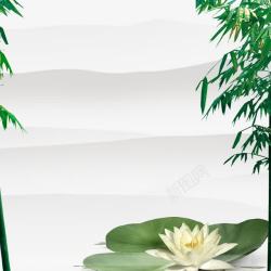 绿色竹子竹筒装饰背景主图荷叶背景图高清图片