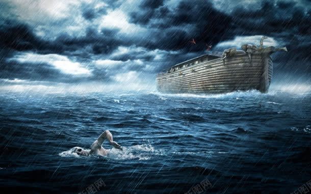 暴风雨中游泳的人大船海报背景jpg设计背景_88icon https://88icon.com 一艘船 大船 暴风雨 海报 游泳 背景