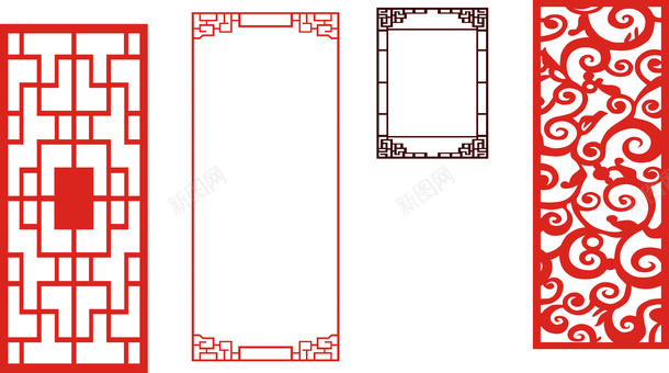 复古传统中国风窗户边框cdr免抠素材_88icon https://88icon.com 传统 复古 格子窗户 窗户 边框