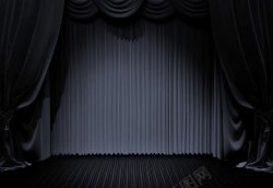 舞台窗帘黑绸幕布高清图片