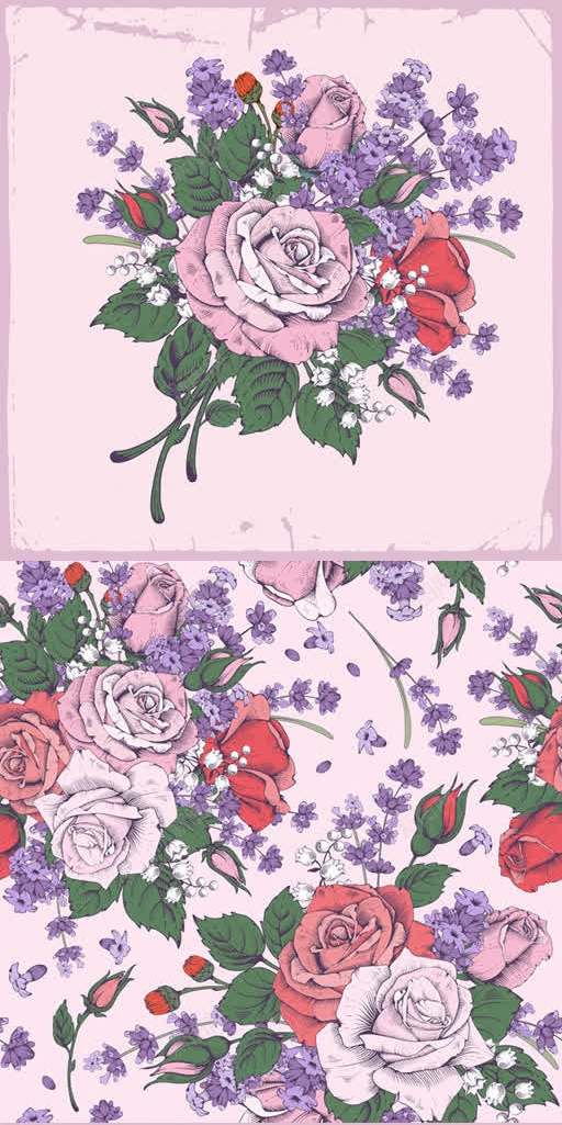 紫色玫瑰花花环插图jpg设计背景_88icon https://88icon.com 插图 玫瑰花 紫色 花环
