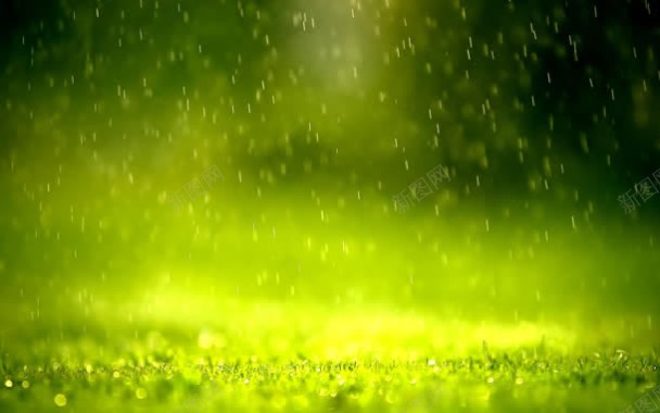 水滴雨滴唯美绿色背景