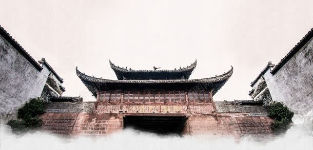 中国风宫殿云层场景背景
