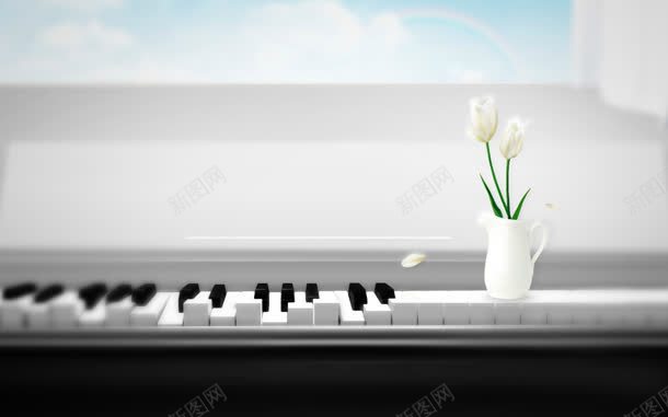 忧郁的钢琴与鲜花jpg设计背景_88icon https://88icon.com 忧郁 钢琴 鲜花