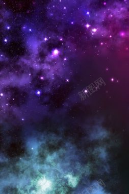 紫色梦幻星空光效背景