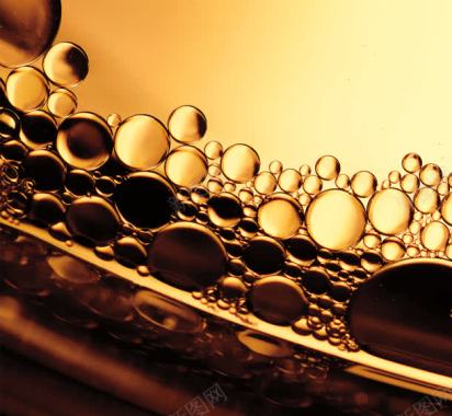金色液体气泡海报背景背景