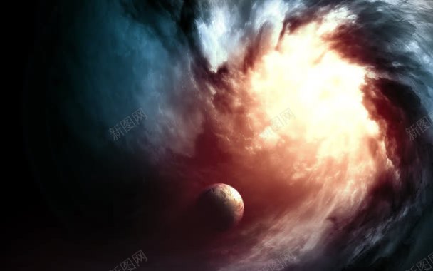 卷起的云层星球海报背景背景