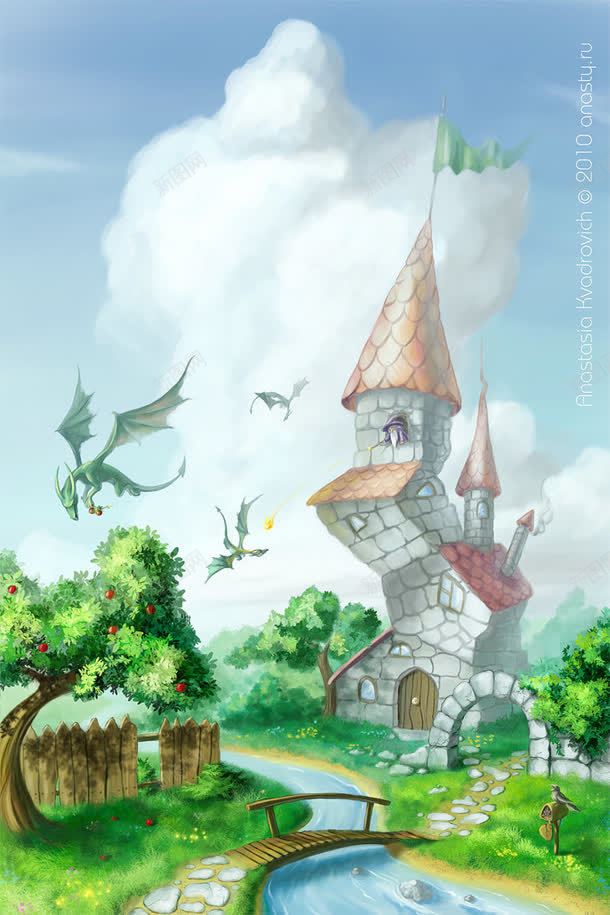 手绘卡通花朵城堡壁纸jpg设计背景_88icon https://88icon.com 卡通 城堡 壁纸 花朵