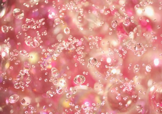 粉色花瓣水珠钻石壁纸背景