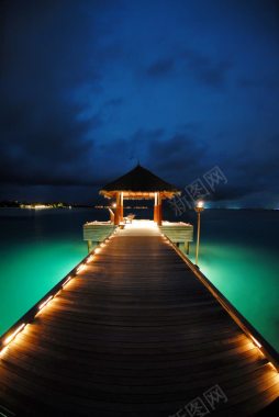 星空物语马尔代夫海滩夜景背景