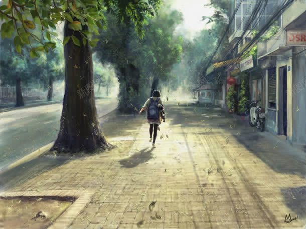 城市街道奔跑的女孩jpg设计背景_88icon https://88icon.com 城市 奔跑 女孩 街道
