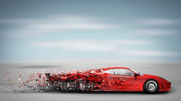 红色跑车碎裂感动感创意jpg设计背景_88icon https://88icon.com 创意 动感 红色 设计 跑车