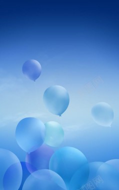 蓝色气球精美背景