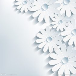 例会白色花朵投影例会背景高清图片