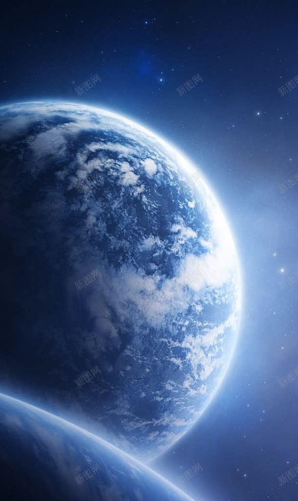 宇宙中的地球蓝色海报背景jpg设计背景_88icon https://88icon.com 地球 宇宙 海报 背景 蓝色